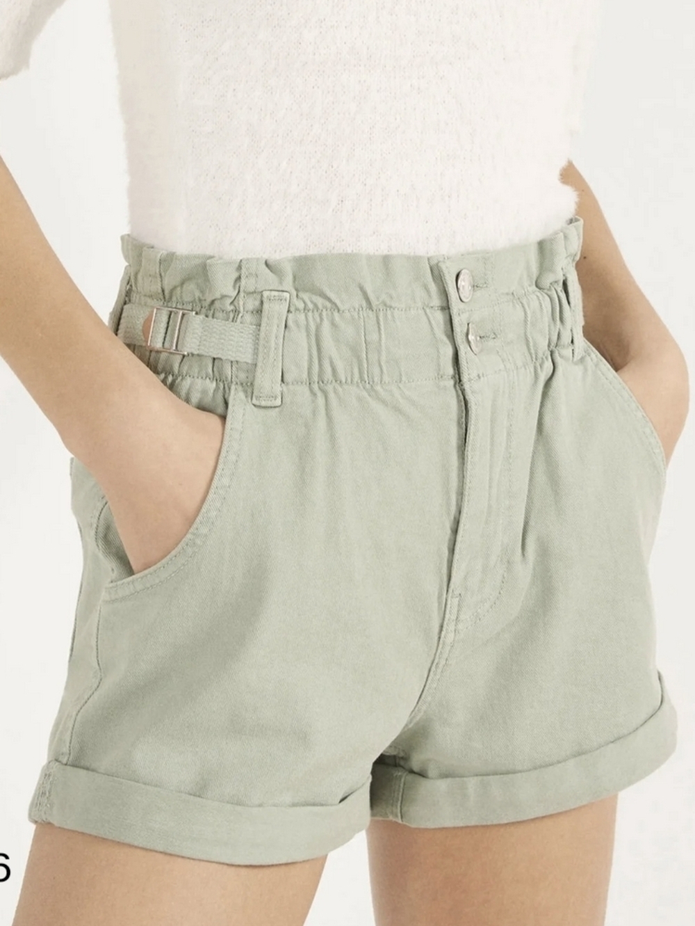 High Waist Paperbag Shorts